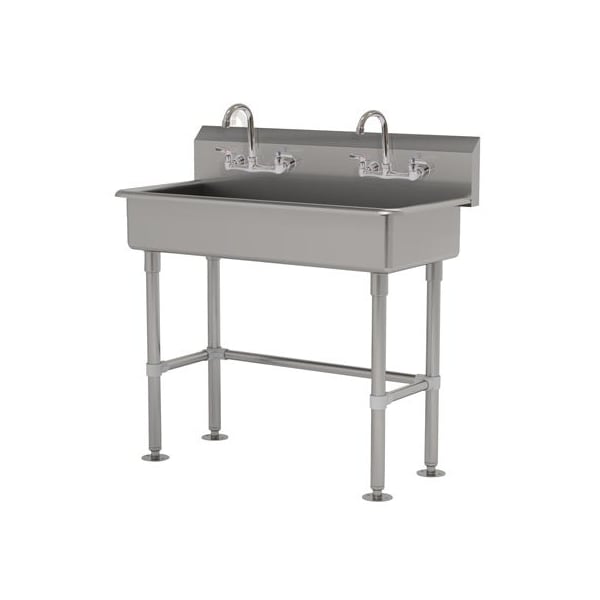 2 Stat ADA NSF 16 Ga. 304 SS Floor Mounted Sink - Faucet Included